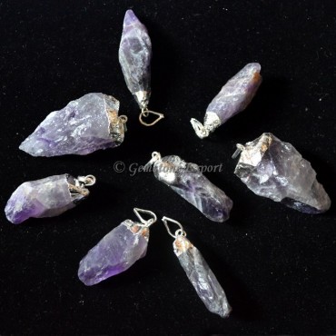 Amethyst Silver Electroplated Pendants