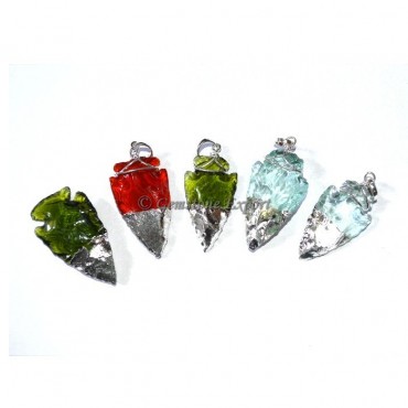 Colorful Obsidian Silver Electroplated Pendants