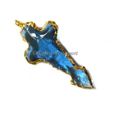 Glass Arrowheads Electroplated Pendant