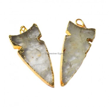 Accent Shape Crystal Quartz Electroplated Pendant