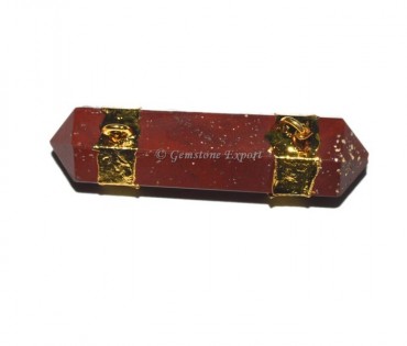 Red Jasper Pencil Point Electroplated Pendant