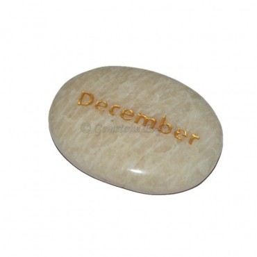 Moon Stone December Engraved Stone