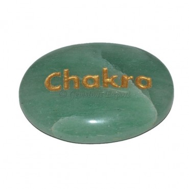 Green Aventurine chakra Engraved Stone