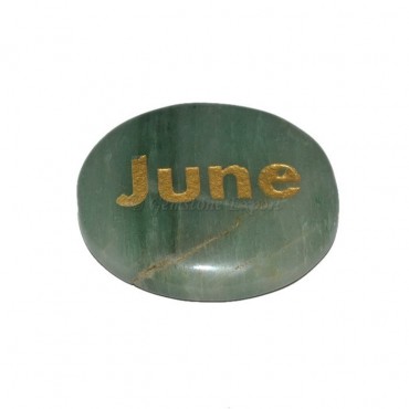 Green Aventurine June Engraved Stone