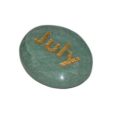 Green Aventurine July Engraved Stone