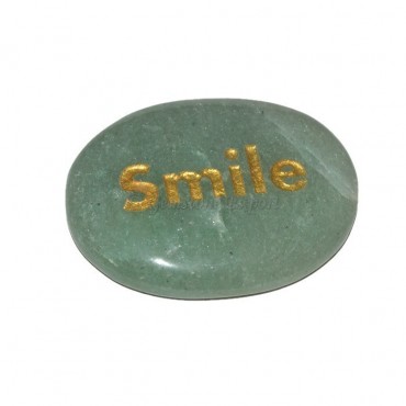 Green Aventurine Smile Engraved Stone