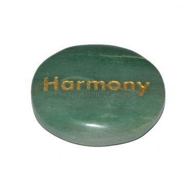 Green Aventurine Harmony Engraved Stone