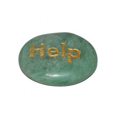 Green Aventurine Help Engraved Stone