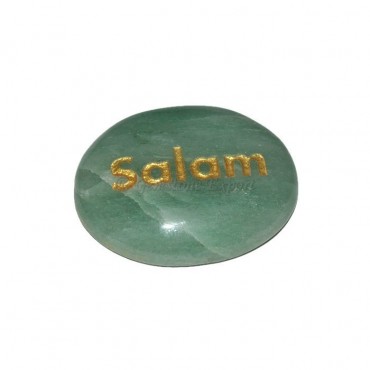 Green Aventurine Salam Engraved Stone
