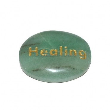 Green Aventurine Healing Engraved Stone