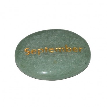 Green Aventurine September Engraved Stone