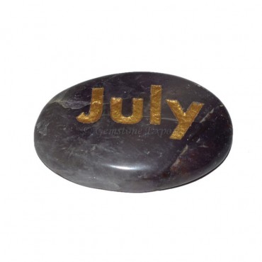 Amethyst July Engraved Stone
