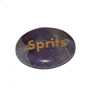 Amethyst Sprits Engraved Stone