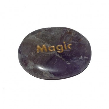 Amethyst Magic Engraved Stone