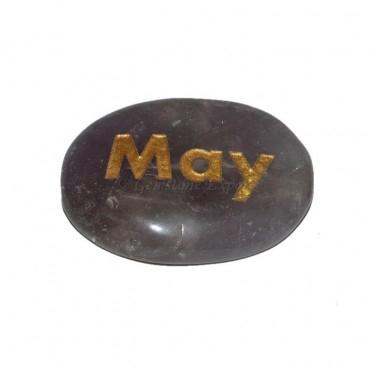 Amethyst May Engraved Stone