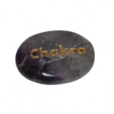 Amethyst chakra Engraved Stone