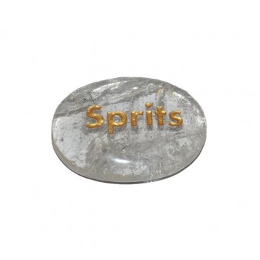 Crystal Quartz Sprits Engraved Stone