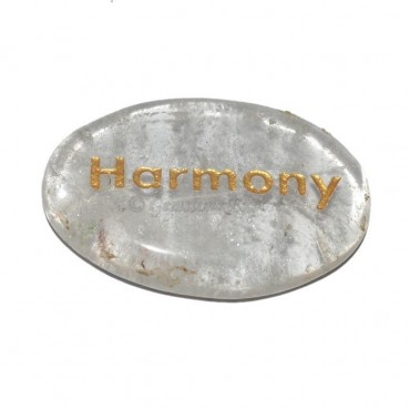 Crystal Quartz Harmony Engraved Stone