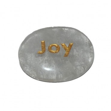 Crystal Quartz Joy Engraved Stone