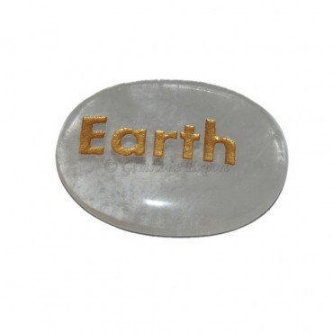 Crystal Quartz Earth Engraved Stone