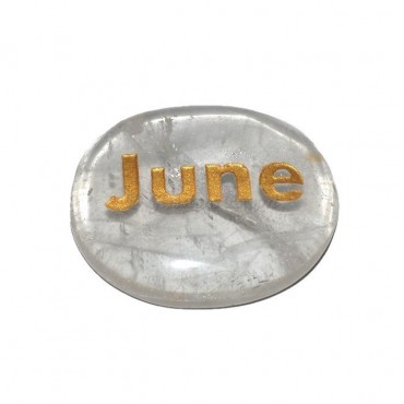 Crystal Quartz  June Engraved Stone