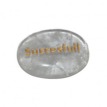 Crystal Quartz  Successful Engraved Stone