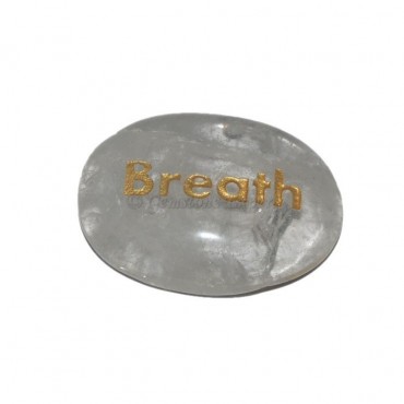 Crystal Quartz  Breath Engraved Stone