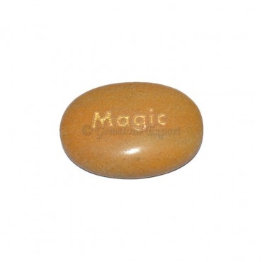 Yellow Jasper Magic Engraved Stone