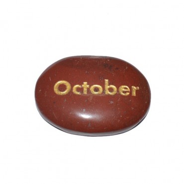 Red Jasper October Engraved Stone