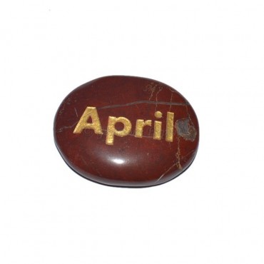 Red Jasper April Engraved Stone