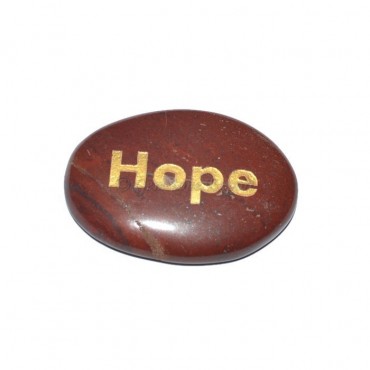 Red Jasper Hope Engraved Stone