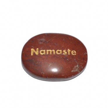 Red Jasper Namste Engraved Stone