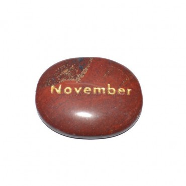 Red Jasper November Engraved Stone