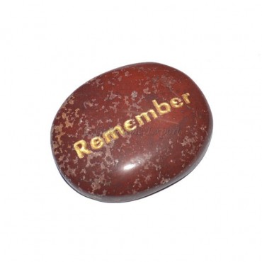 Red Jasper Remember Engraved Stone