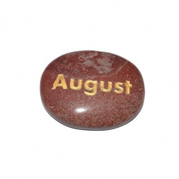 Red Jasper August Engraved Stone
