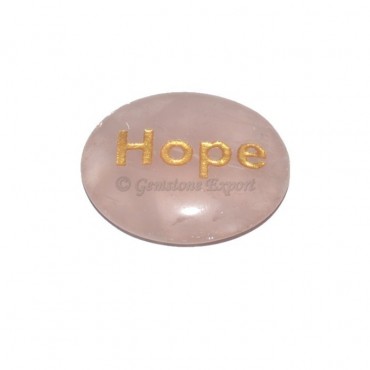 Rose Quartz Hope Engraved Stone