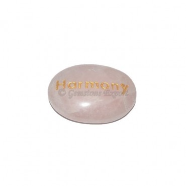 Rose Quartz Harmony Engraved Stone