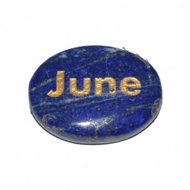 Lapis Lazuli June Engraved Stone