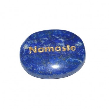 Lapis Lazuli Namste Engraved Stone