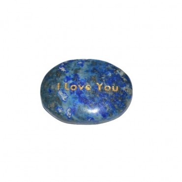 Lapis Lazuli I Love You Engraved Stone