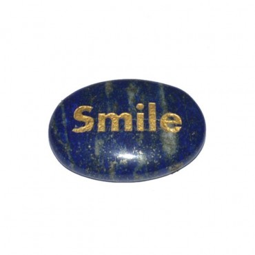 Lapis Lazuli Smile Engraved Stone