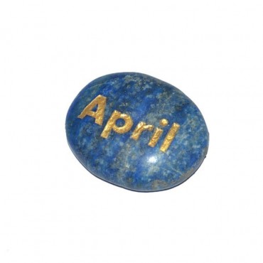 Lapis Lazuli April Engraved Stone