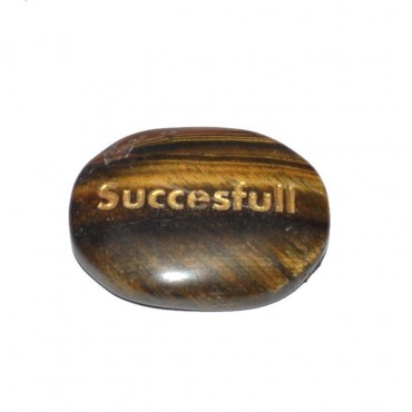 Tiger Eye Successful Engraved Stone