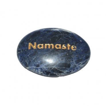 Sodalite Namste Engraved Stone