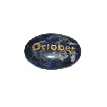 Sodalite October Engraved Stone