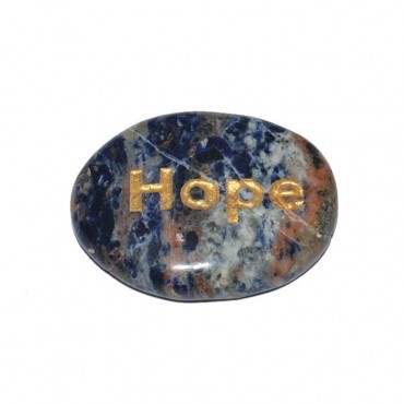 Sodalite Hope Engraved Stone