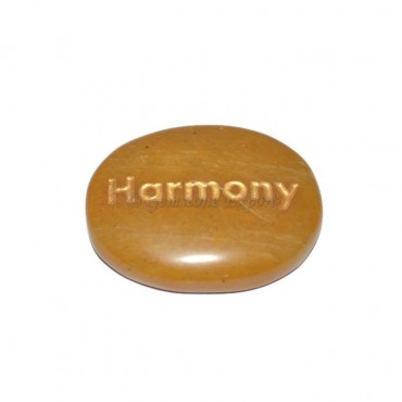 Yellow Jasper Harmony Engraved Stone