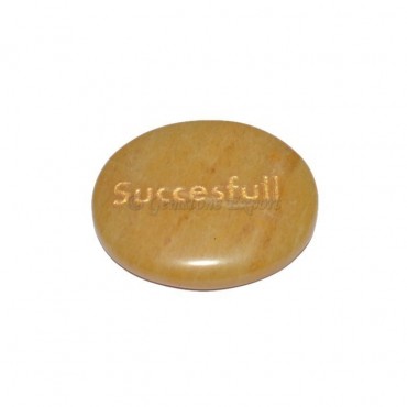 Yellow Jasper Successful  Engraved Stone