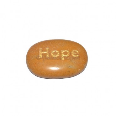 Yellow Jasper Hope  Engraved Stone