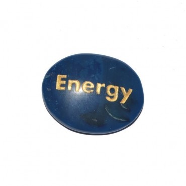 Blue Onyx Energy Engraved Stone